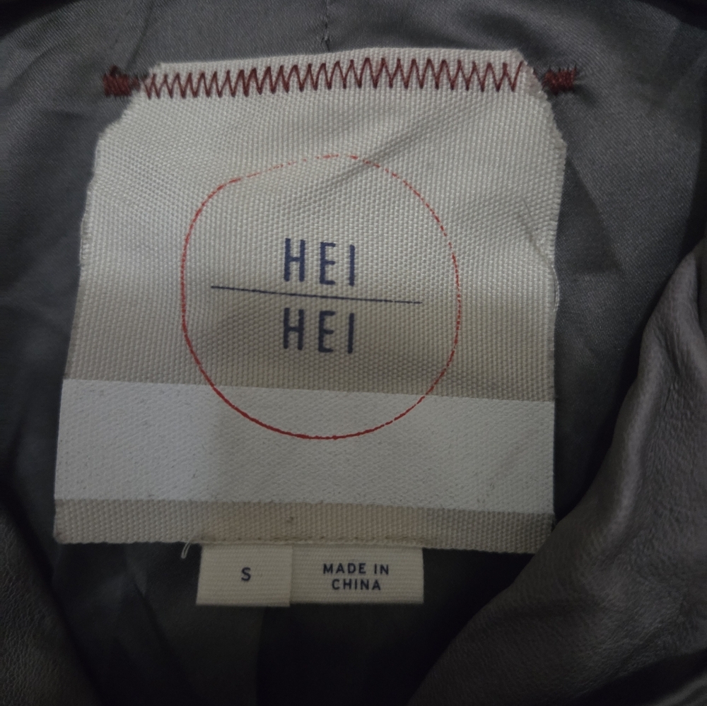 Women's Anthropologie Hei Hei Gray Faux Leather Jacket Small - Picture 6 of 16